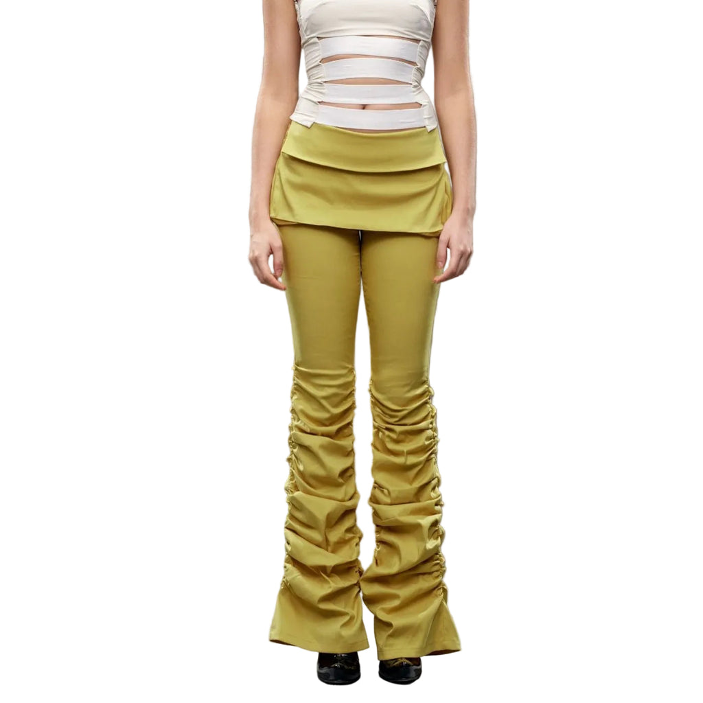 CSFC Yellow Ruched Flare Pants