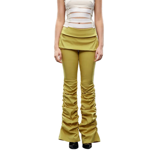 CSFC Yellow Ruched Flare Pants