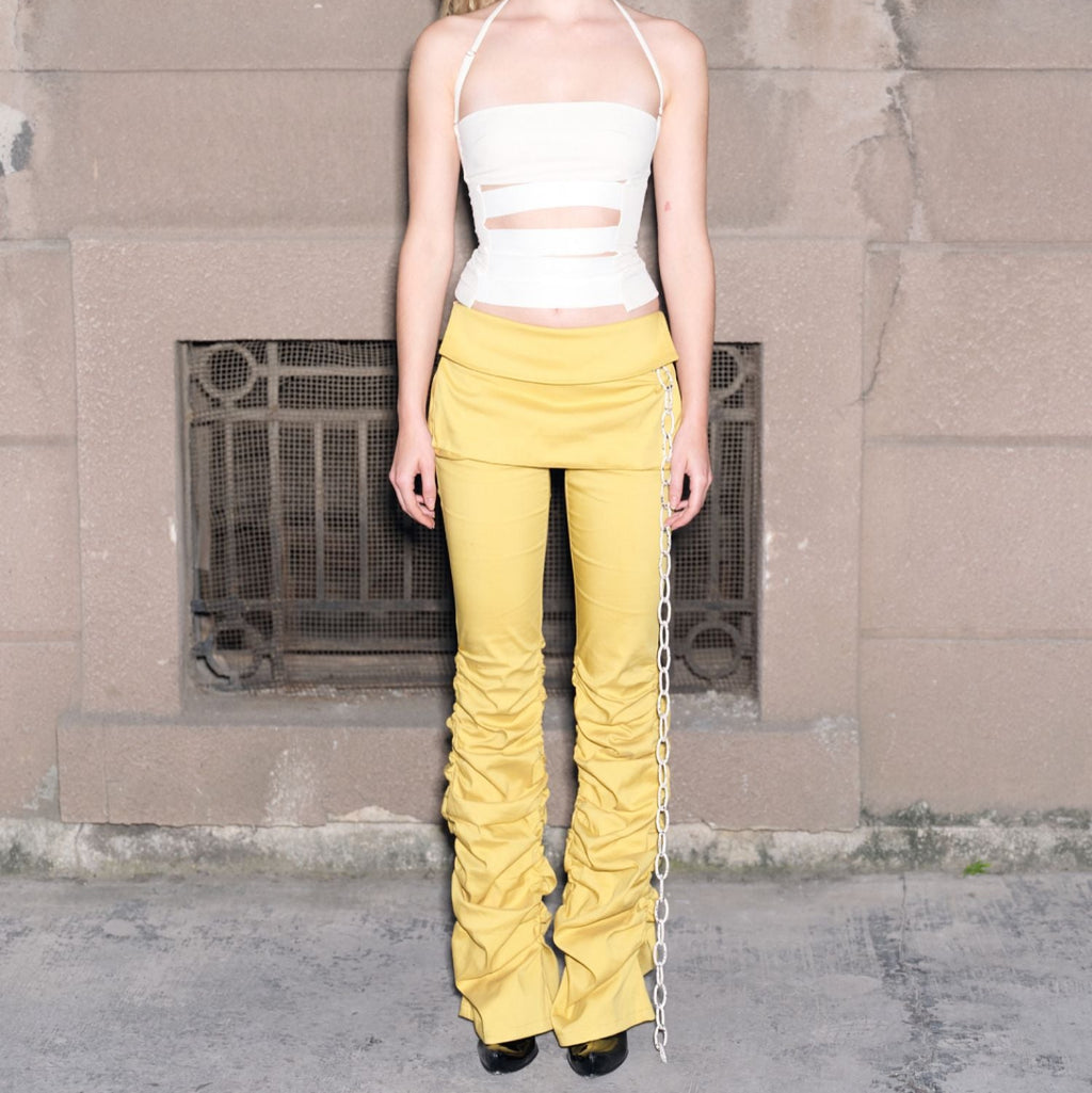 CSFC Yellow Ruched Flare Pants