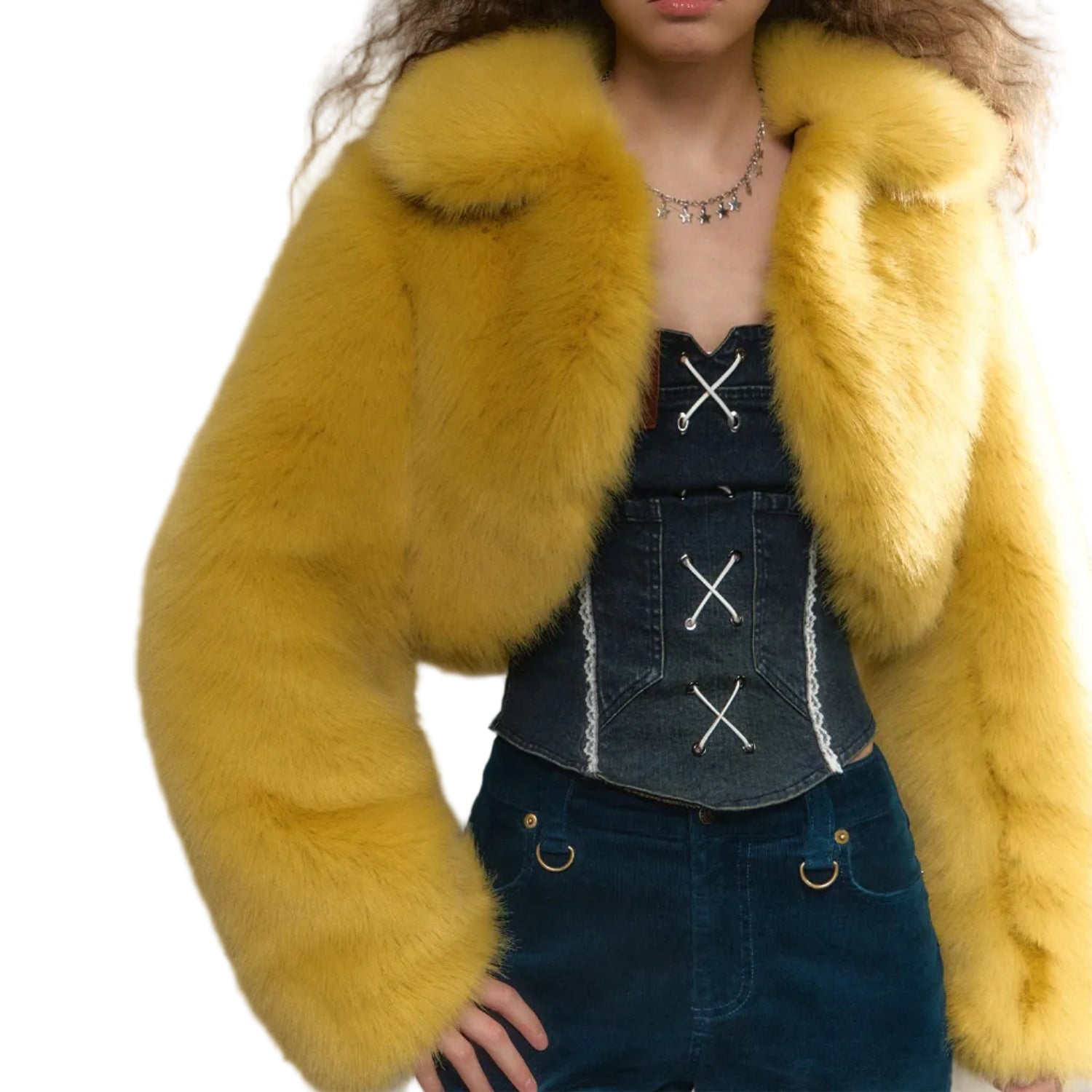 Universe Faux Fur Cropped Coat