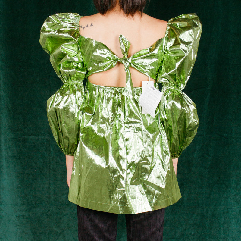 Rejina Pyo Kayla Gathered Lamé Top NWT US 6