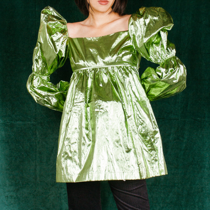 Rejina Pyo Kayla Gathered Lamé Top NWT US 6