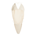 Dion Lee Crochet Knit Halter Neck Bodysuit in Ivory