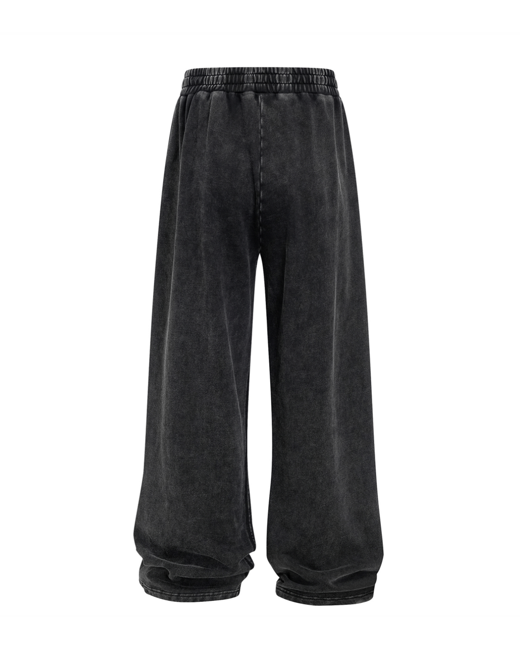 Unisex Acid Wash Wide-Leg Jogger Sweatpants | Vintage Black