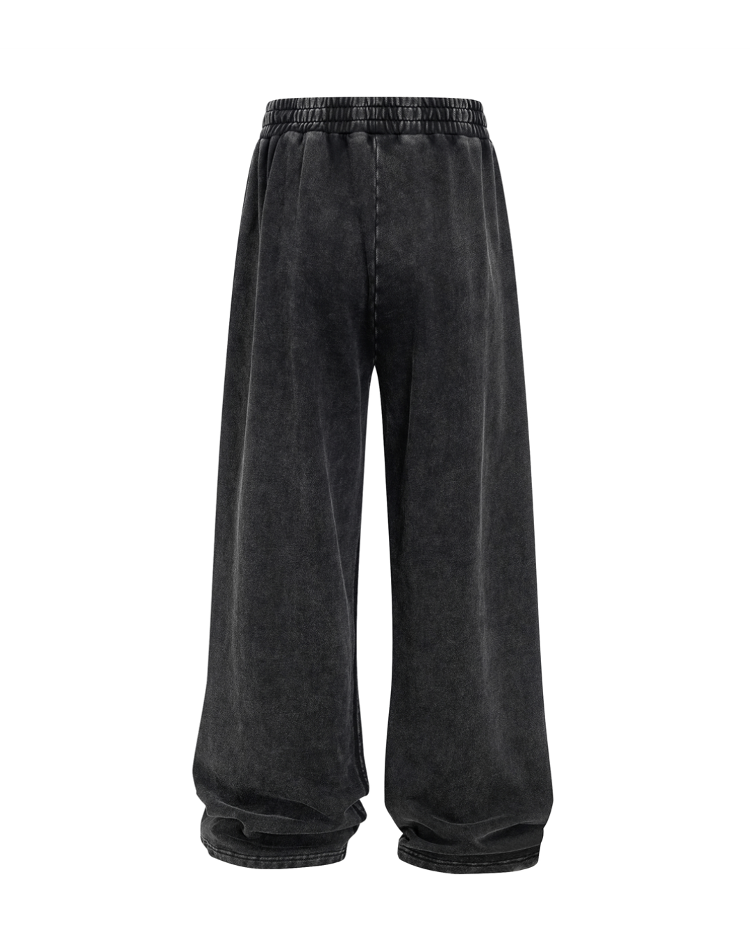 Unisex Acid Wash Wide-Leg Jogger Sweatpants | Vintage Black