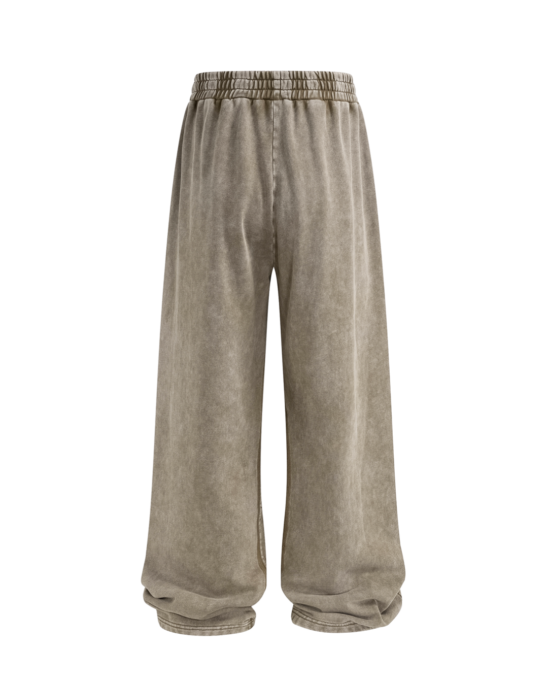 Unisex Acid Wash Wide-Leg Jogger Sweatpants | Vintage Brown