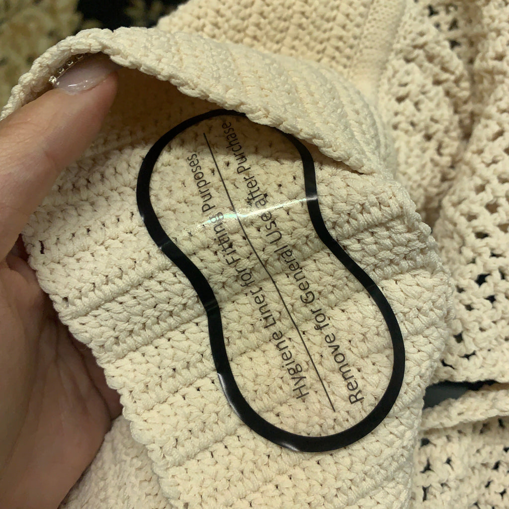 Dion Lee Crochet Knit Halter Neck Bodysuit in Ivory