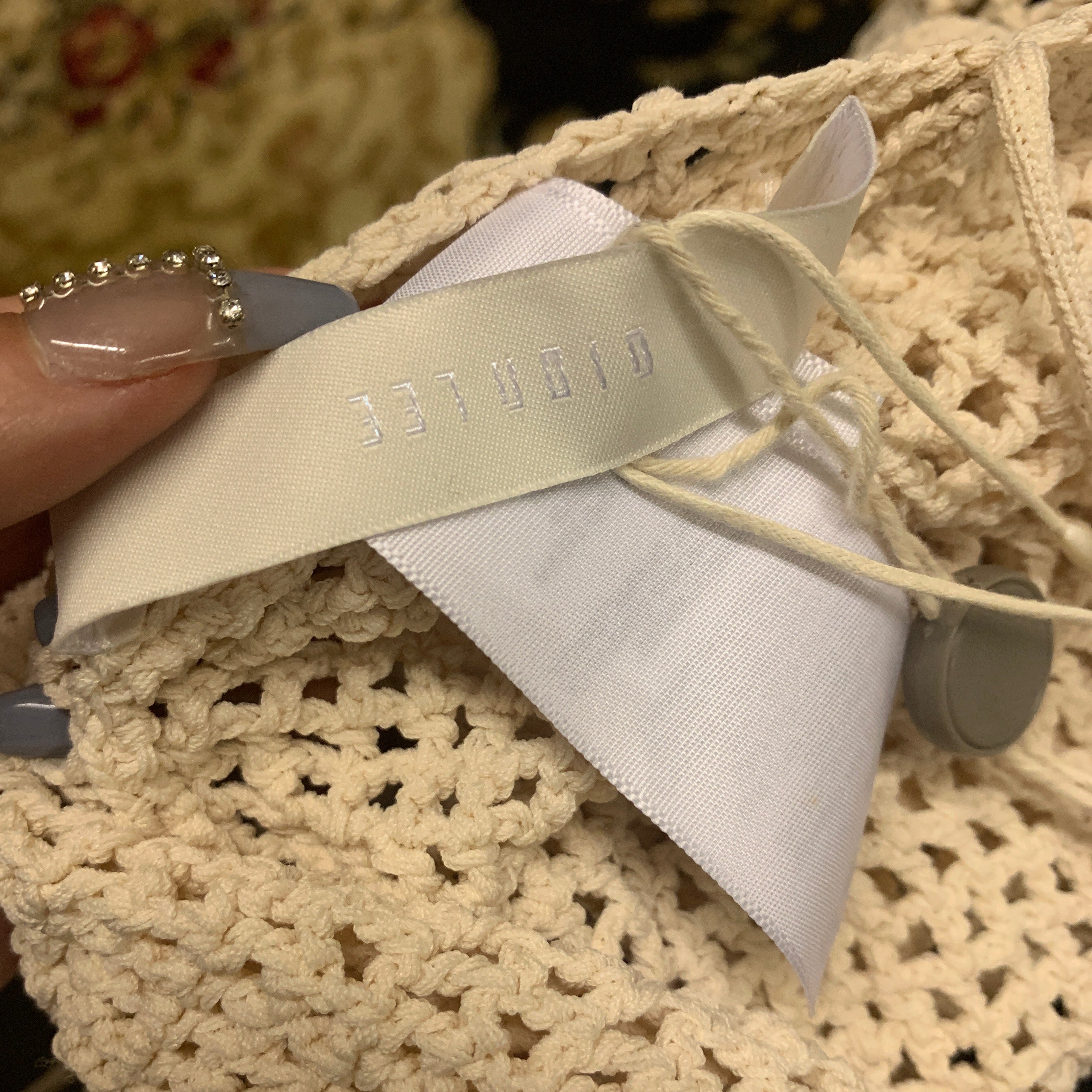 Dion Lee Crochet Knit Halter Neck Bodysuit in Ivory