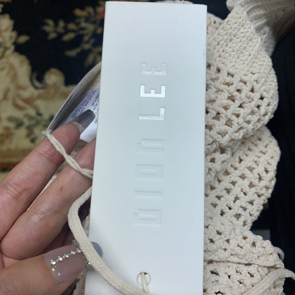 Dion Lee Crochet Knit Halter Neck Bodysuit in Ivory